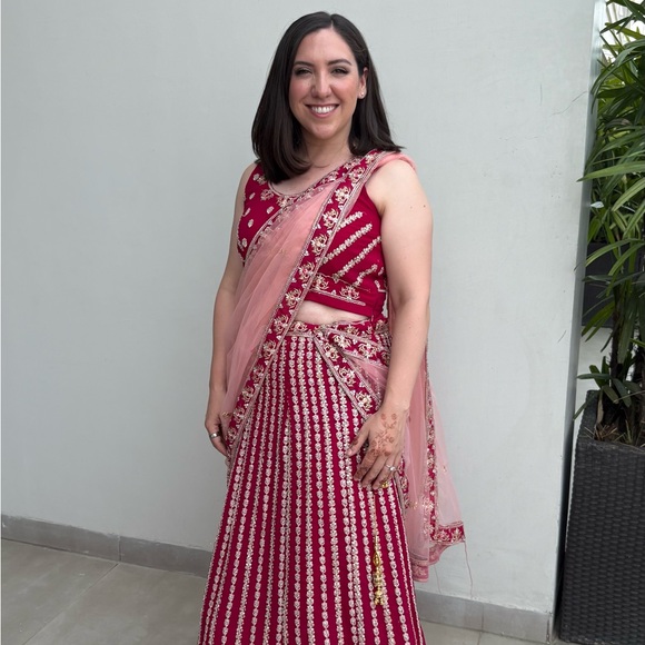 Elegant Fuchsia Lehenga - Picture 1 of 1